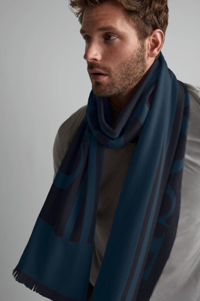 Canada Goose Woven Logo Scarf Navy