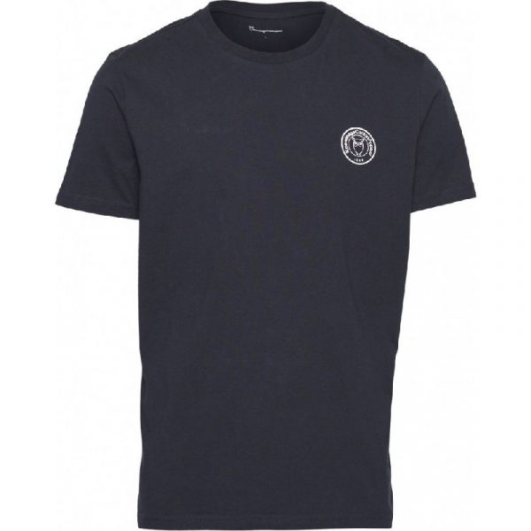 Knowledge Cotton Apparel Adler Owl T-shirt Blue