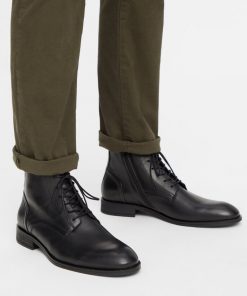 Bianco Biabyron Leather Lace-up Boots Black