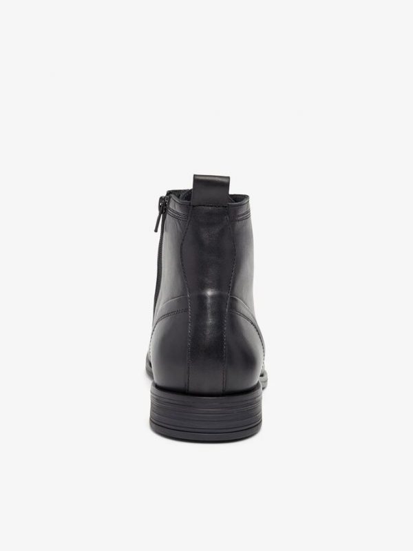 Bianco Biabyron Leather Lace-up Boots Black