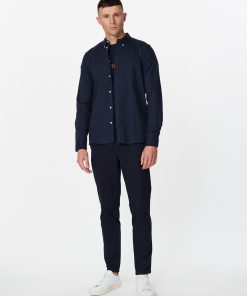 Les Deux Harrison B.D Brushed Shirt Dark Navy