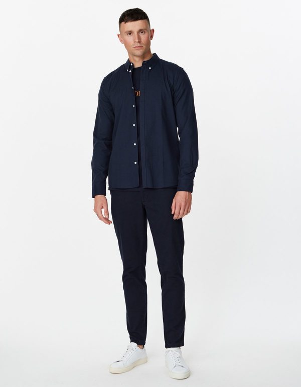 Les Deux Harrison B.D Brushed Shirt Dark Navy