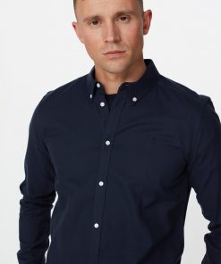 Les Deux Harrison B.D Brushed Shirt Dark Navy