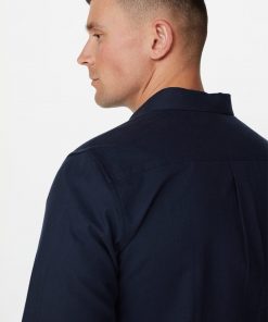 Les Deux Harrison B.D Brushed Shirt Dark Navy