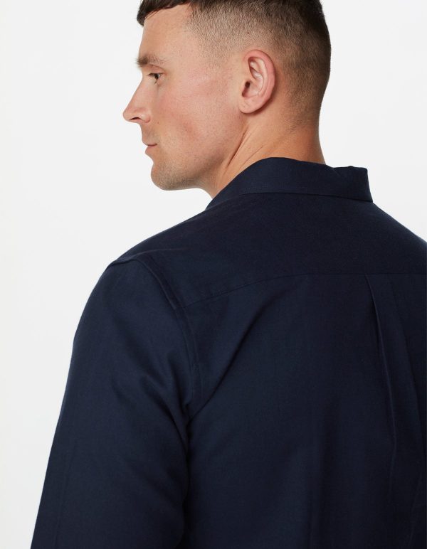 Les Deux Harrison B.D Brushed Shirt Dark Navy