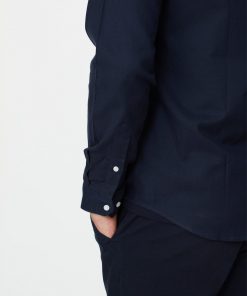 Les Deux Harrison B.D Brushed Shirt Dark Navy