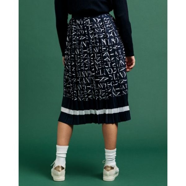 Gant Word Plisee Skirt Evening Blue