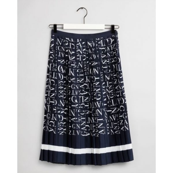 Gant Word Plisee Skirt Evening Blue