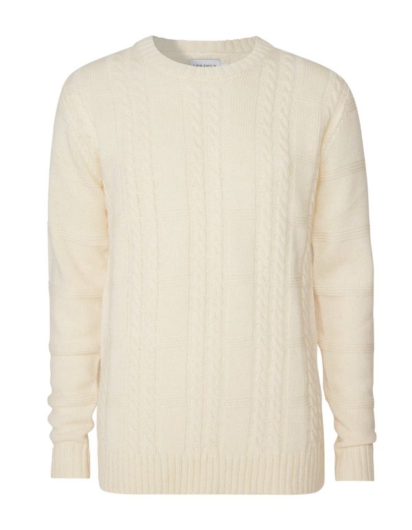 Les Deux Greene Cable Knit Off White