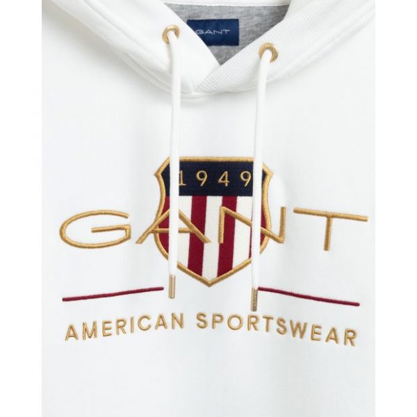 Gant Archive Shield Hoodie Eggshell