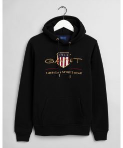 Gant Archive Shield Hoodie Black