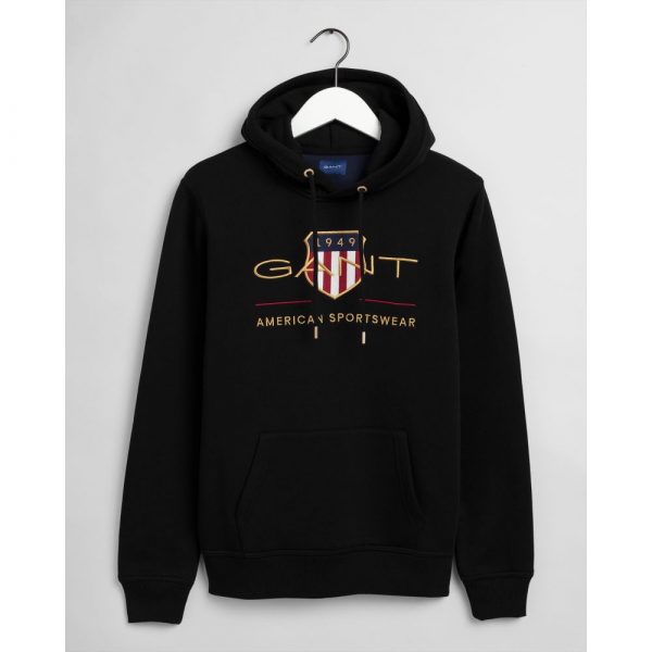 Gant Archive Shield Hoodie Black