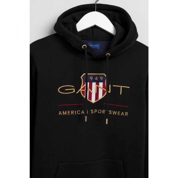 Gant Archive Shield Hoodie Black