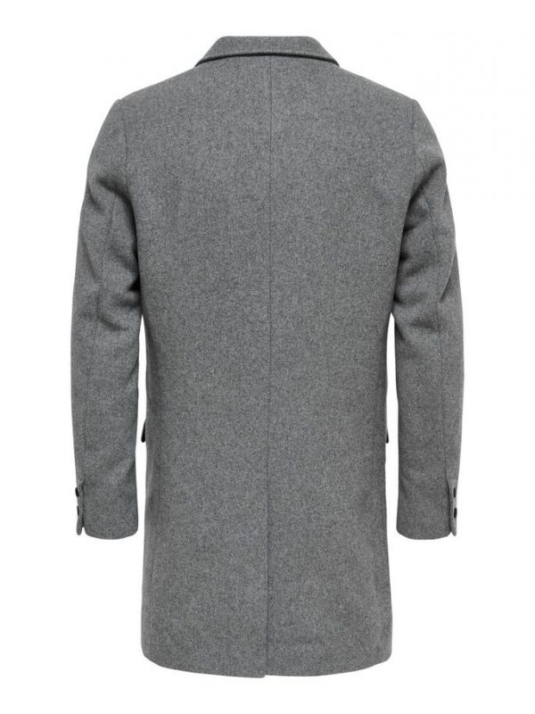Only & Sons Julian Solid Wool Coat Grey