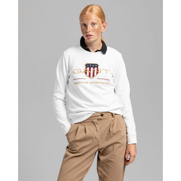Gant Woman Archive Shield C-Neck Eggshell
