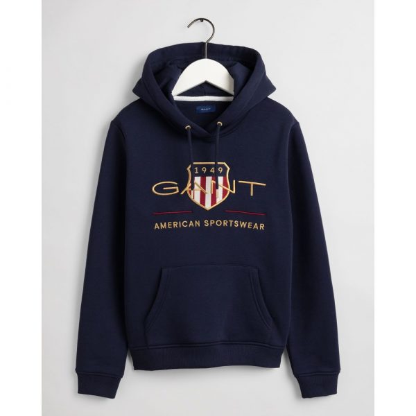 Gant Woman Archive Shield Hoodie Evening Blue