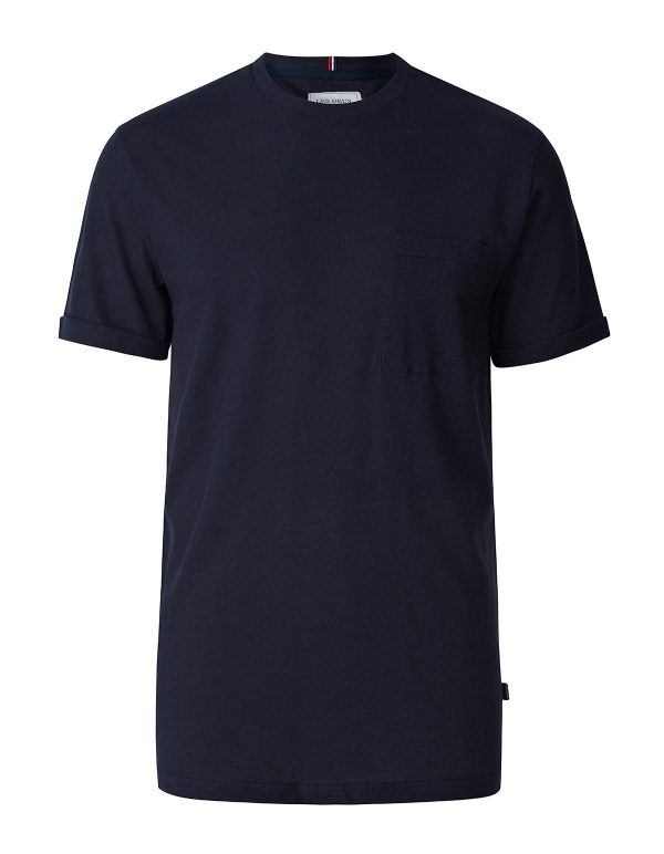 Les Deux Brenon Linen T-shirt Dark Navy