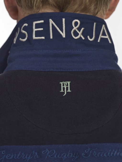 Hansen & Jacob Striped Back Polo Navy