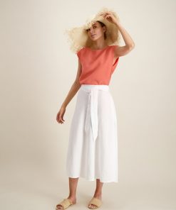 Balmuir Lena Linen Skirt White