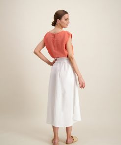 Balmuir Lena Linen Skirt White
