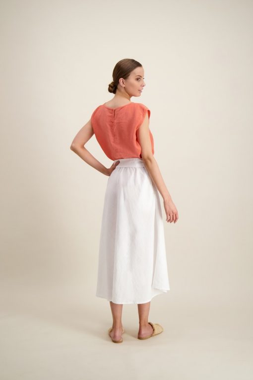 Balmuir Lena Linen Skirt White