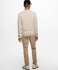 Only & sons Flex Linen Crewneck Chinchilla