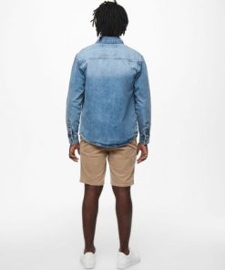 Only & Sons Denim Overshirt Blue