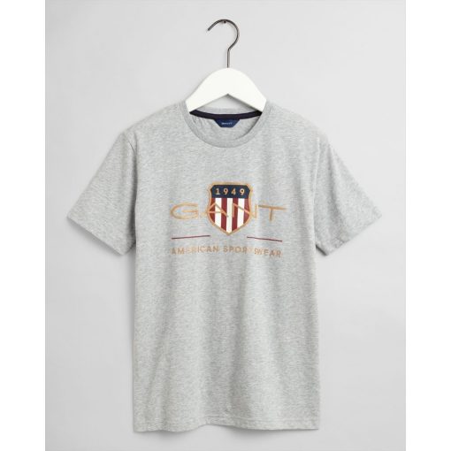 Gant Teens Archive Shield T-Shirt Light Grey Melange