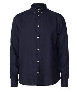 Les Deux Christoph Linen Shirt Dark Navy