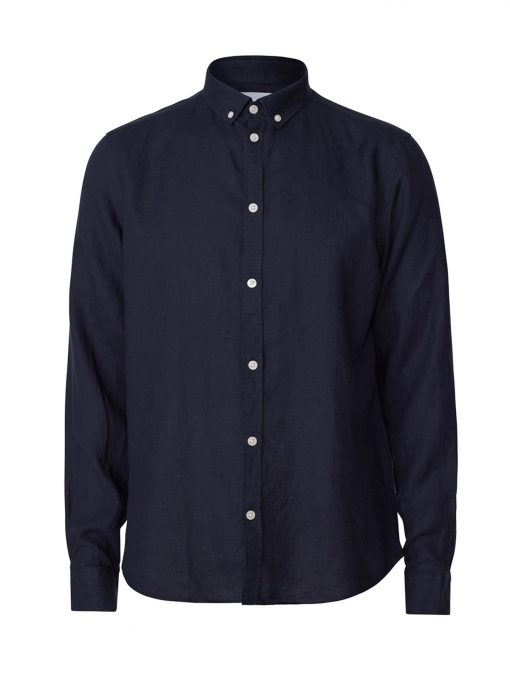 Les Deux Christoph Linen Shirt Dark Navy
