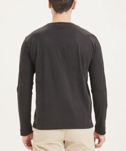 Knowledge Cotton Apparel Locust Transfer Ls Tee Black