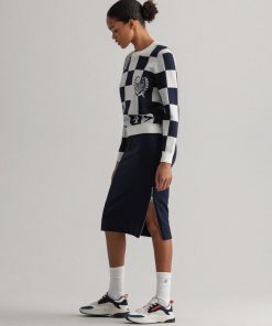 Gant Woman Zip Jersey Skirt Evening Blue