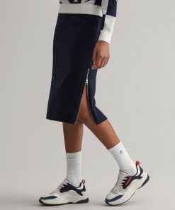 Gant Woman Zip Jersey Skirt Evening Blue
