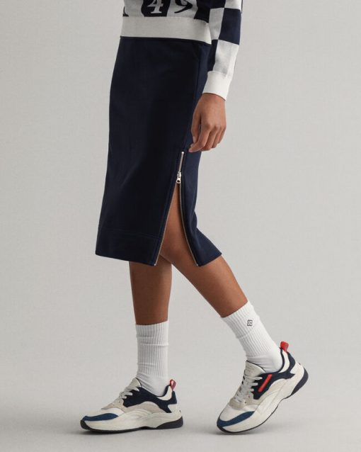 Gant Woman Zip Jersey Skirt Evening Blue