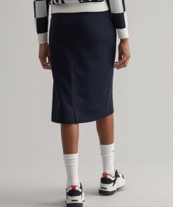Gant Woman Zip Jersey Skirt Evening Blue