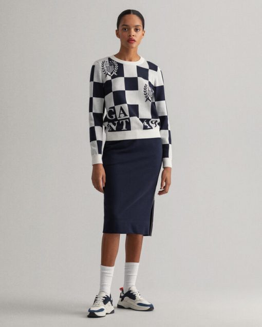 Gant Woman Zip Jersey Skirt Evening Blue