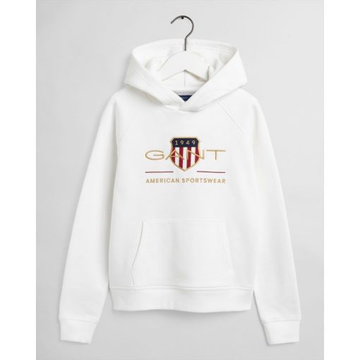 Gant Teens Archive Shield Hoodie Eggshell