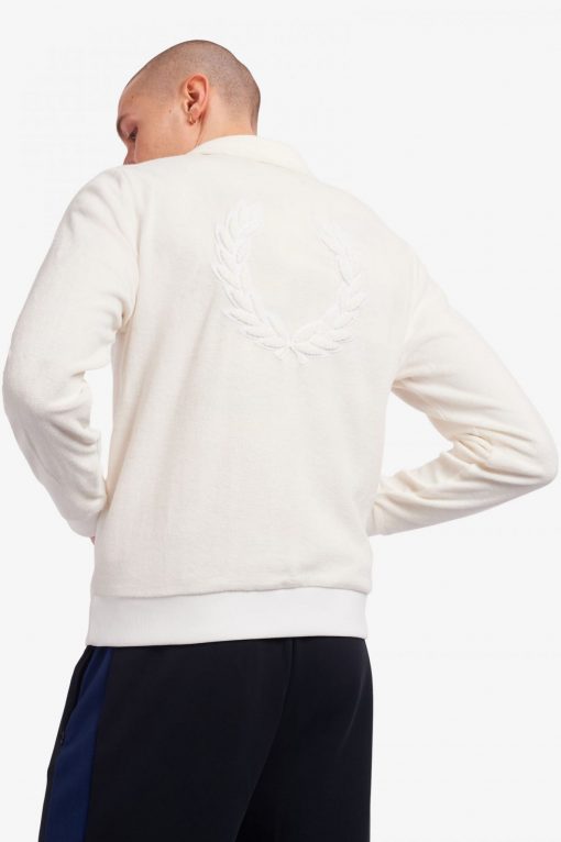 Fred Perry Towelling Track Jacket White