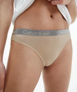 Calvin klein Radiant Cotton Thong Charming Khaki