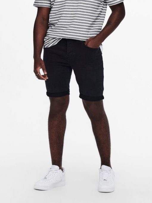 Only & Sons Ply Life Denim Shorts Black
