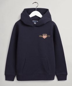 Gant Teens Archive Shield Hoodie Evening Blue