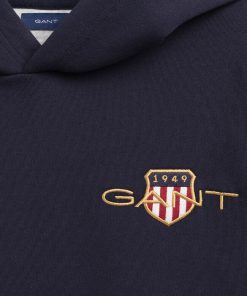 Gant Teens Archive Shield Hoodie Evening Blue
