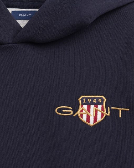 Gant Teens Archive Shield Hoodie Evening Blue
