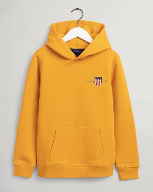 Gant Teens Archive Shield Hoodie Ivy Gold