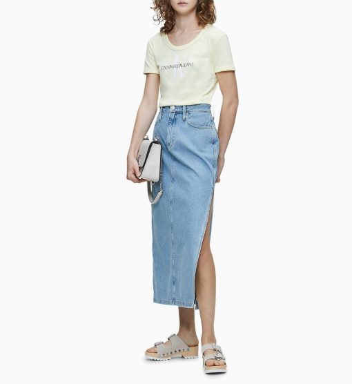 Calvin Klein Maxi Skirt Light Blue