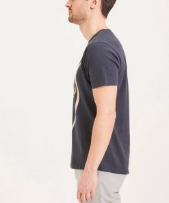Knowledge Cotton Apparel Alder Basic Owl Tee Navy