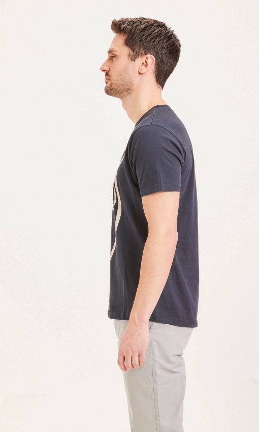 Knowledge Cotton Apparel Alder Basic Owl Tee Navy