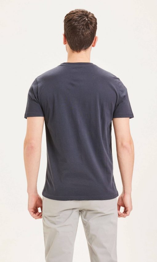 Knowledge Cotton Apparel Alder Basic Owl Tee Navy
