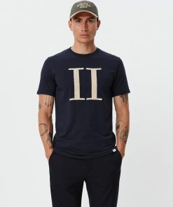 Les Deux Encore Bouclé T-Shirt Dark Navy