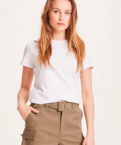Knowledge Cotton Apparel Rosa Basic Badge Tee White